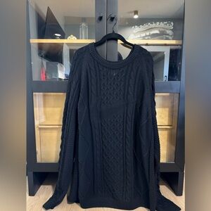Nike Cable Knit Sweater- Black